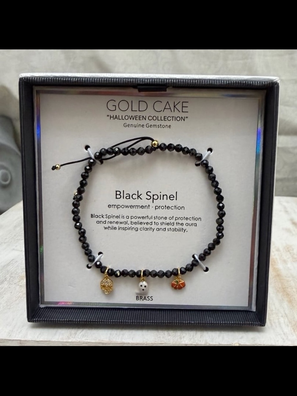 ⚡️⭐️Gold Cake Black Spinel Bracelet "Halloween Collection"